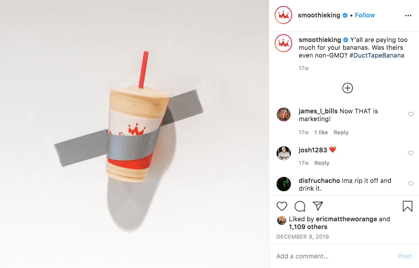 smoothie king instagram post